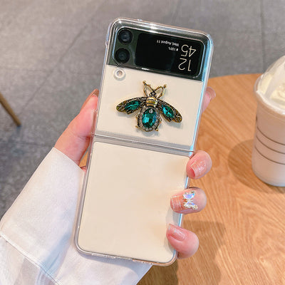 Luxury Jewellery Retro Cartoon 3D Diamond Bee Phone Case For Samsung Galaxy Z Flip 3 5G