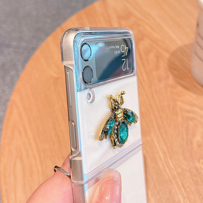 Luxury Jewellery Retro Cartoon 3D Diamond Bee Phone Case For Samsung Galaxy Z Flip 3 5G